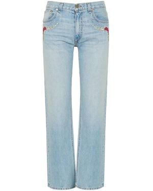 MONOKI Miami Embroidered Jeans - Blue