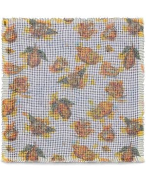 Bimba Y Lola Lemon-Print Scarf - Blue