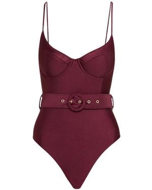 Jonathan Simkhai Belted Bustier One Piece - Red