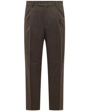 Hōsio Patch-Pocket Pleated Trousers - Grey