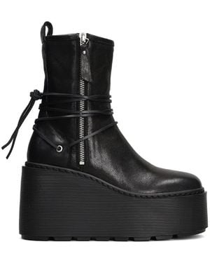 Vic Matié Rock Wrap-Around Platform Ankle Boots - Black