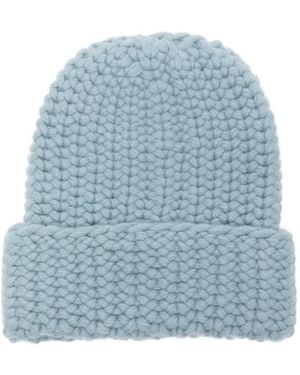 Liska Arala Chunky-Knit Cashmere Beanie Hat - Blue
