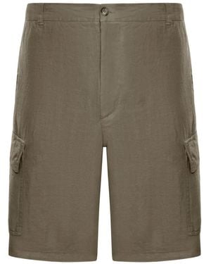 120% Lino Linen cargo bermuda shorts - Grün