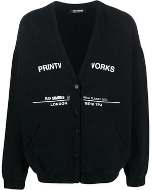 Raf Simons プリント カーディガン - ブラック