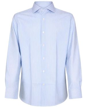 Guglielminotti Vertical-Stripe Long-Sleeve Shirt - Blue