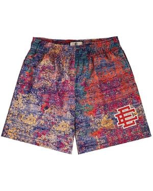 Eric Emanuel Ee Rug Logo-Print Shorts - Red