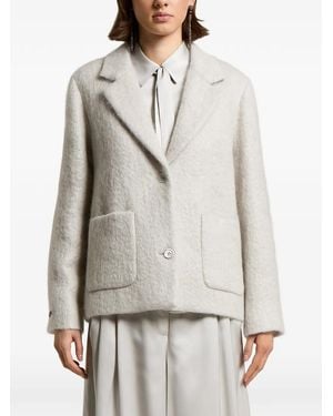 Peserico Brushed-Finish Notched-Lapel Coat - Gray