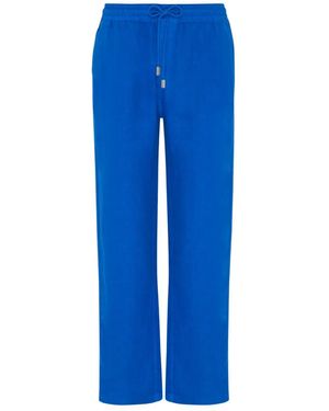 Vilebrequin Pacha Drawstring-Waist Linen Pants - Blue