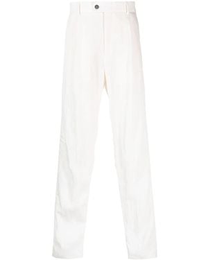 Giorgio Armani Crinkled-Finish Straight-Leg Pants - White