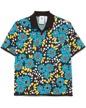 adidas Floral Polo Shirt - Blue