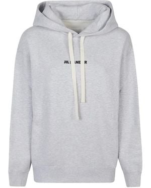 Jil Sander Hooded Cotton Sweatshirt - Gray