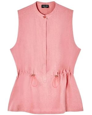 Giorgio Armani Drawstring-Waist Sleeveless Top - Pink