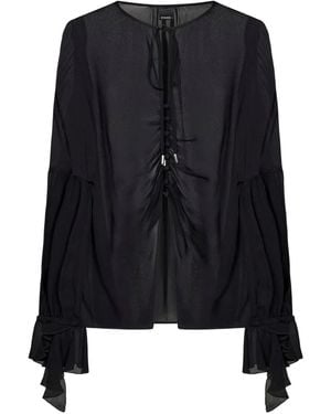Pinko シャーリング ブラウス - ブラック