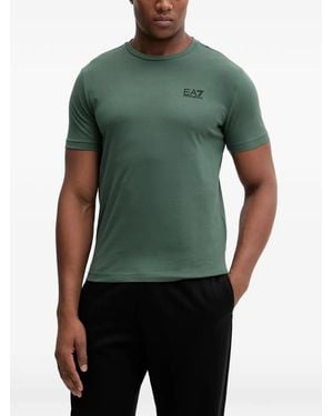 EA7 Logo-Print Short-Sleeve T-Shirt - Green