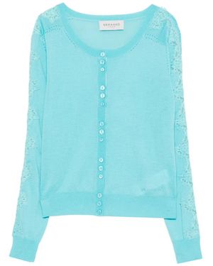 ERMANNO FIRENZE Lace -Detail Cardigan - Blue