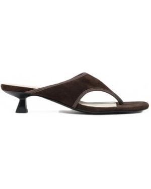 Bimba Y Lola Suede Heeled Sandals - White