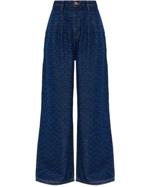 Munthe Ronan Patterned Trousers - Blue