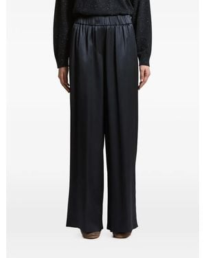 Peserico Satin-Finish Trousers - Black
