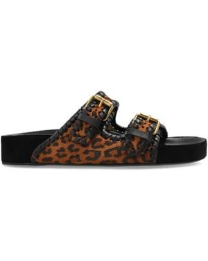 Isabel Marant Lennyo Sandalen mit Leoparden-Print - Braun