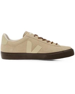 Veja Campo Textured-Suede Almond-Pierre Sneakers - Natural