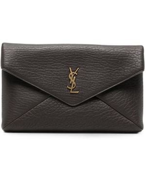 Saint Laurent Bolso De Mano Cassandre De Piel Granulada - Negro
