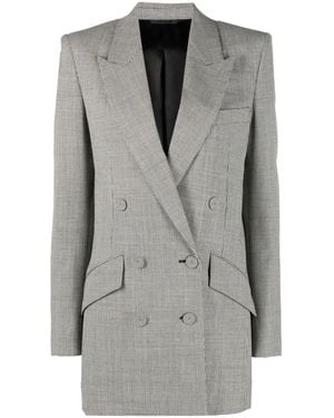 Givenchy Dogtooth-Pattern Wool Blazer - Gray