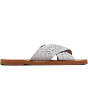 SCHUTZ SHOES クロスストラップ サンダル - ホワイト