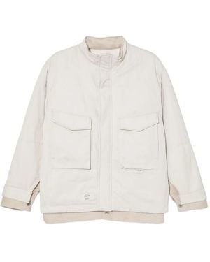 FIVE CM Logo-Patch Jacket - White