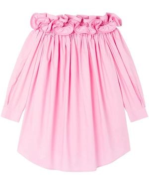 AZ FACTORY Theodora Ruffle-Trim Cotton Minidress - Pink