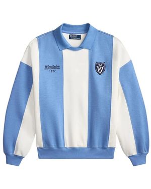 Polo Ralph Lauren Striped Panelled Polo Top - Blue