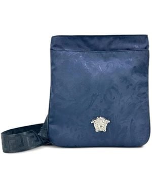 Versace Flache Medusa Umhängetasche - Blau