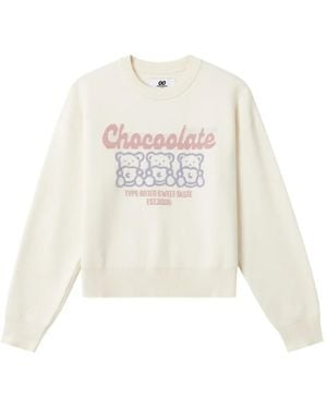 Chocoolate Crew-Neck Jumper - White