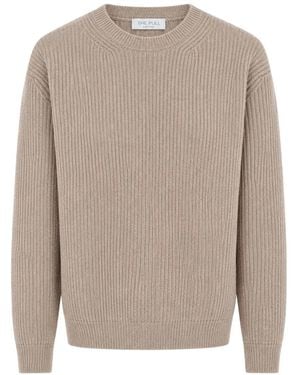 THE PULL Gerippter Strickpullover - Natur