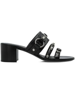Balenciaga 65Mm Leather Heeled Sandals - Black