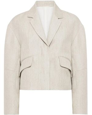 Brunello Cucinelli モニーレ ビーズトリム ジャケット - ナチュラル