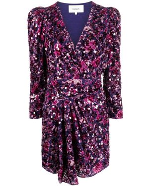 Ba&sh Sola Sequin-embellished Draped Minidress - Purple