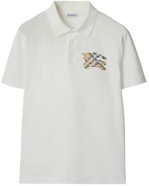 Burberry Poloshirt mit Equestrian Knight-Check - Weiß