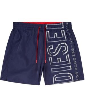 DIESEL Soccer-41-D-Core Drawstring Swim Shorts - Bleu
