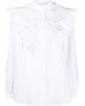 Alberta Ferretti Ruffle Lace Shirt - White