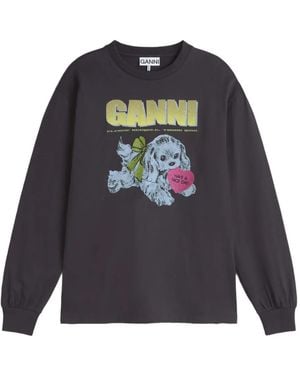 Ganni グラフィック スウェットシャツ - グレー