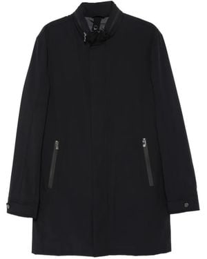 Corneliani High-Neck Zip-Pocket Coat - Black