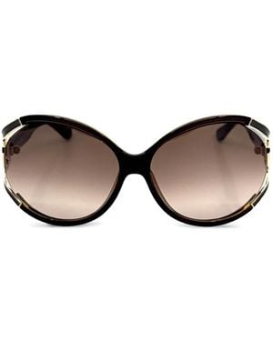 Ferragamo Eyewear Oval-Frame Sunglasses - Brown