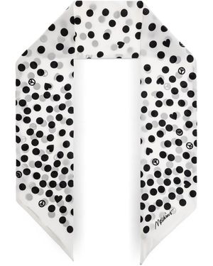 Moschino Fular con motivo de lunares - Blanco