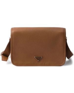 Prada Leren Messengertas - Bruin