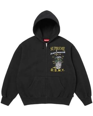 Supreme Sudadera Con Capucha Y Cremallera De X Dsny - Negro