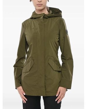 Woolrich Hooded Concealed-Fastening Jacket - Green