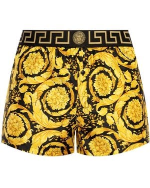 Versace Bermudas con estampado Barocco - Amarillo