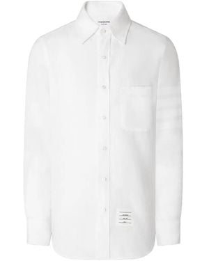 Thom Browne 4-Bar Linen Shirt - White