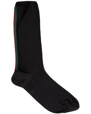 Gucci Cotton Socks With Web - Black