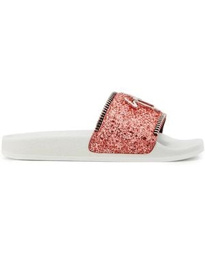 Giuseppe Zanotti Glitter-Embellished Halley Slides - Multicolor